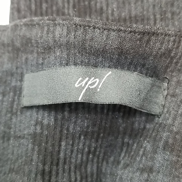 UP! Slimming Tummy Control Black & Gray Camo leggings /pants Curved Hem 12 - Picture 9 of 12